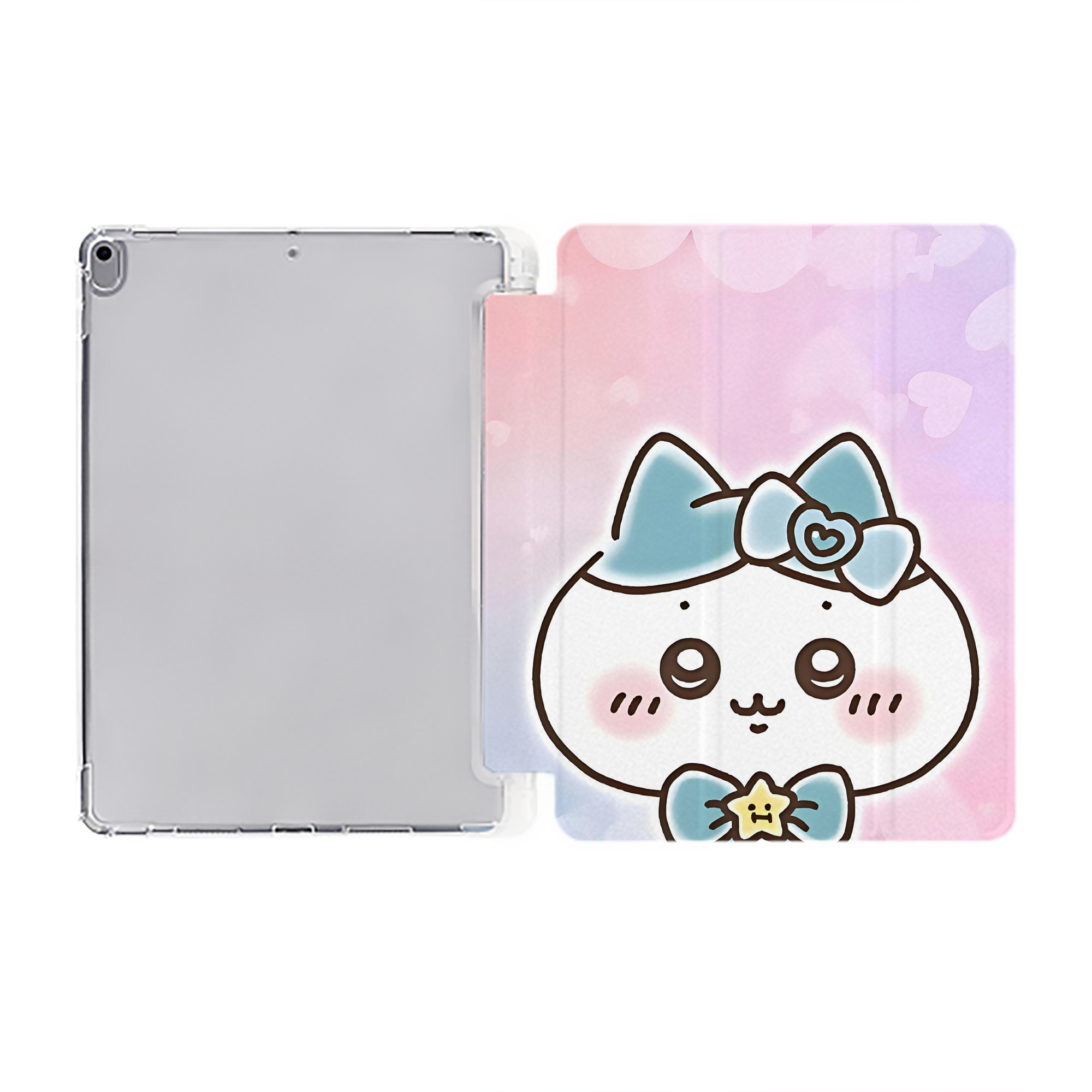 （画像用） ちいかわ Chii-kawa IPad ケース ペン収納付き 三つ折りスタンド PUレザー×シリコン 対応機種9.5/10.5/10.9インチ